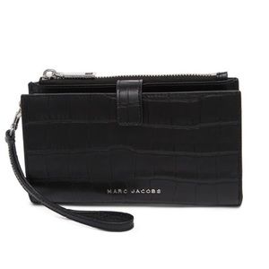 NWT Marc Jacob Croc Embossed Leather Wristlet